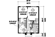European Style House Plan - 2 Beds 1 Baths 1243 Sq/Ft Plan #25-4721 