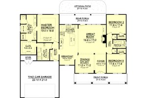 Floor Plan - Main Floor for Country House Plan #430-83 - 3 bed, 2 bath