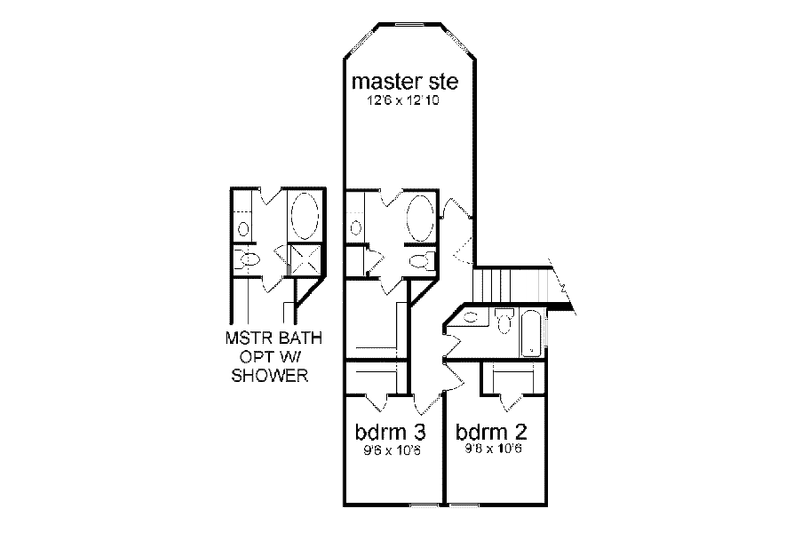 House Blueprint - Floor Plan - Upper Floor for Traditional House Plan #84-109 - 3 bed, 2.5 bath