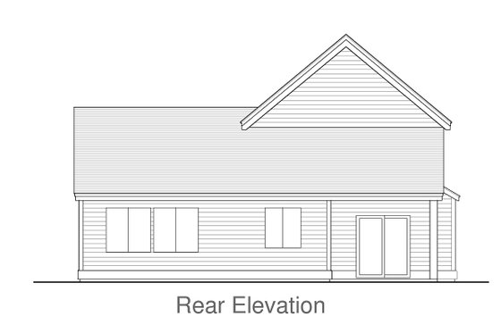 Exterior - Rear Elevation for Craftsman House Plan #53-552 - 3 bed, 2.5 bath