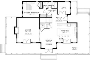 Floor Plan - Main Floor for Farmhouse House Plan #1101-23 - 4 bed, 3 bath