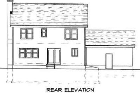 Exterior - Rear Elevation for Traditional House Plan #75-165 - 3 bed, 2.5 bath