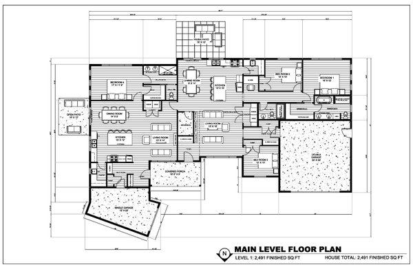 House Plan Design - Farmhouse Floor Plan - Main Floor Plan #1075-5
