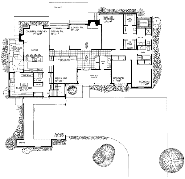 Architectural House Design - Traditional Floor Plan - Main Floor Plan #72-159