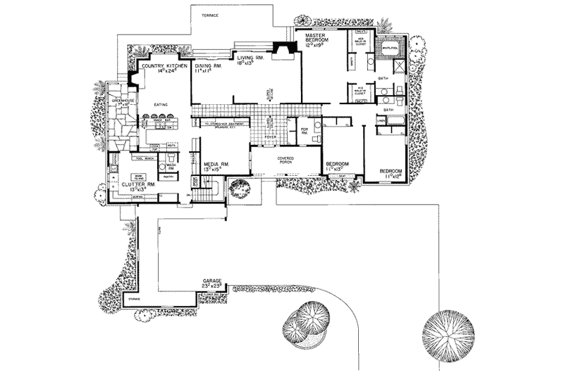 Dream House Plan - Floor Plan - Main Floor for Traditional House Plan #72-159 - 3 bed, 2.5 bath