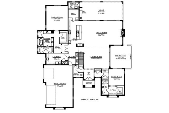 Floor Plan - Main Floor for Contemporary House Plan #1058-181 - 5 bed, 4.5 bath