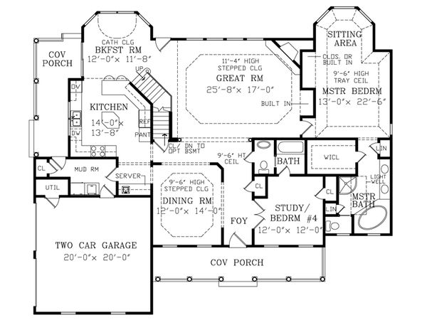Southern Floor Plan - Main Floor Plan #456-4