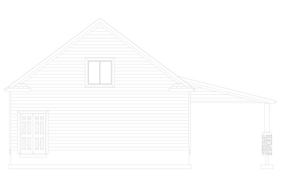 Exterior - Rear Elevation 1 for Traditional House Plan #1060-81, 2 bath