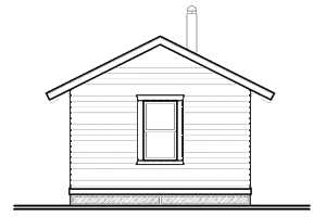 Exterior - Rear Elevation for Cottage House Plan #23-2288 - 1 bed, 1 bath