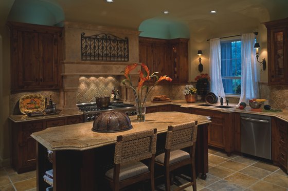 Interior - Kitchen for Mediterranean House Plan #20-2157 - 4 bed, 5 bath
