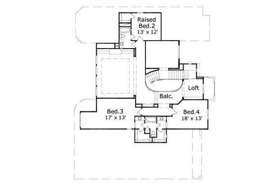 Floor Plan - Upper Floor for Traditional House Plan #411-230 - 4 bed, 3 bath