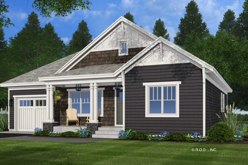 House Design - Exterior - Front Elevation 6 for Craftsman House Plan #51-1488 - 2 bed, 2 bath