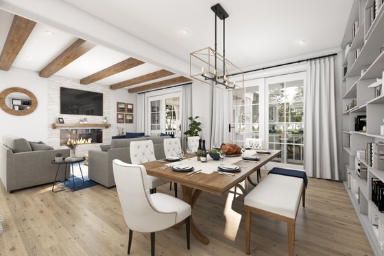 Interior - Dining Room 1 for Ranch House Plan #928-358 - 4 bed, 3 bath