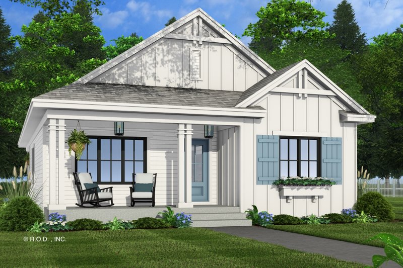 Dream House Plan - Exterior - Front Elevation 7 for Farmhouse House Plan #51-1483 - 2 bed, 2 bath
