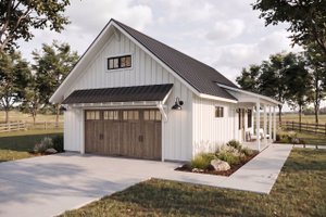 House Blueprint - Exterior - Front Elevation for Farmhouse House Plan #1105-23 - 1 bed, 1 bath