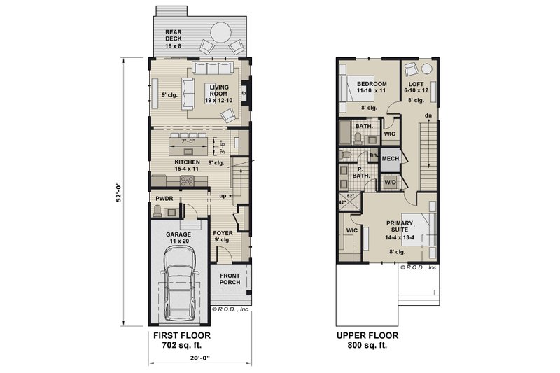 House Design - Floor Plan - Main Floor for Modern House Plan #51-1311 - 2 bed, 2.5 bath