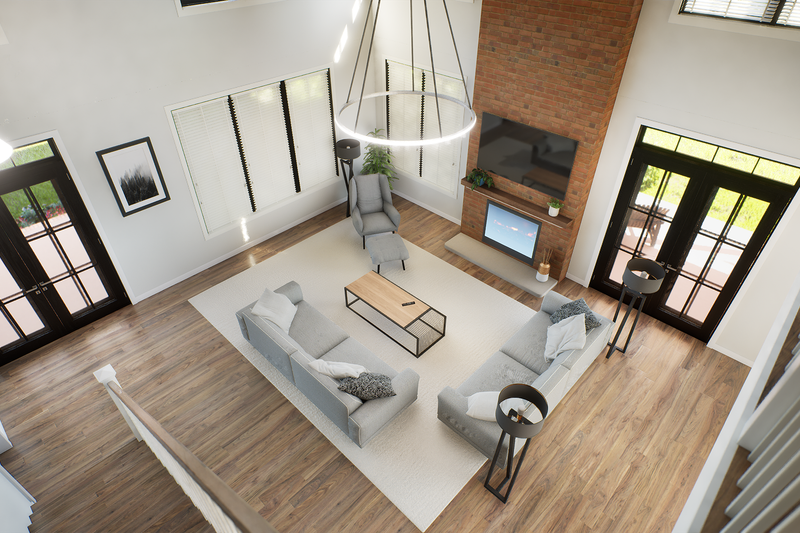 House Blueprint - Interior - Family Room 4 for Barndominium House Plan #48-1204 - 4 bed, 3.5 bath