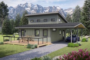 House Blueprint - Exterior - Front Elevation for Contemporary House Plan #932-1441 - 1 bed, 1 bath