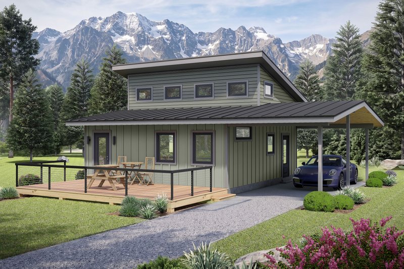 House Blueprint - Exterior - Front Elevation 2 for Contemporary House Plan #932-1441 - 1 bed, 1 bath