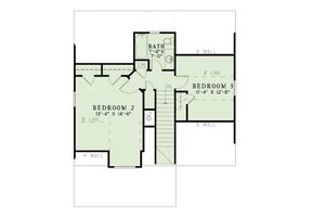 Floor Plan - Upper Floor for Cottage House Plan #17-2451 - 3 bed, 2 bath