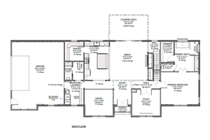 Floor Plan - Main Floor for Contemporary House Plan #1116-10 - 4 bed, 3.5 bath