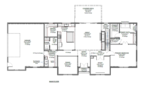 Architectural House Design - Contemporary Floor Plan - Main Floor Plan #1116-10