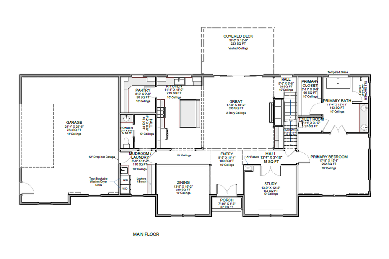 Architectural House Design - Floor Plan - Main Floor for Contemporary House Plan #1116-10 - 4 bed, 3.5 bath
