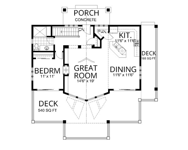 Dream House Plan - Craftsman Floor Plan - Main Floor Plan #112-306