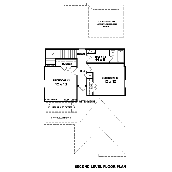 Traditional Floor Plan - Upper Floor Plan #81-13617