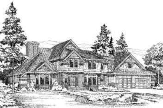 Exterior - Front Elevation for European House Plan #312-141 - 3 bed, 2.5 bath