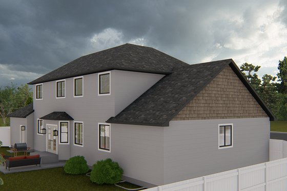 Exterior - Rear Elevation 1 for Craftsman House Plan #1060-134 - 4 bed, 2.5 bath