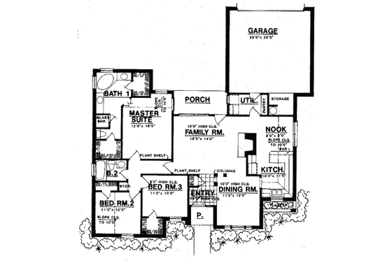 Floor Plan - Main Floor for Traditional House Plan #40-293 - 3 bed, 2 bath