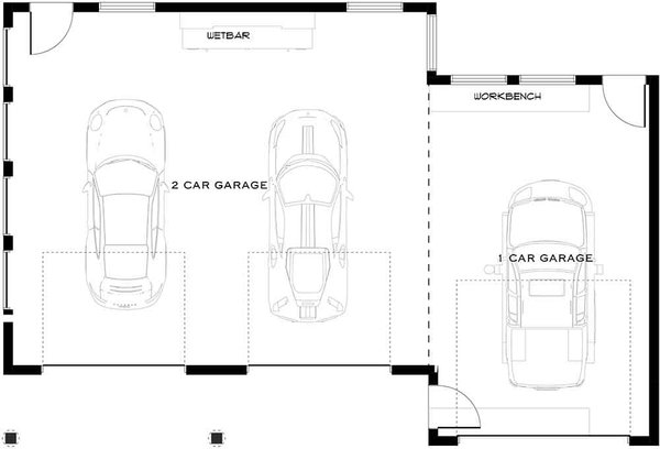 Contemporary Floor Plan - Lower Floor Plan #1101-45