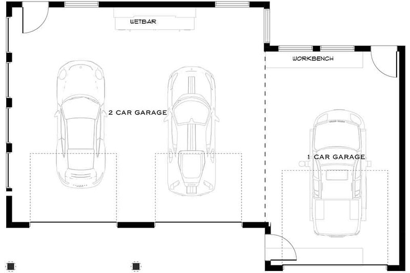 House Blueprint - Floor Plan - Lower Floor for Contemporary House Plan #1101-45, 0 bath