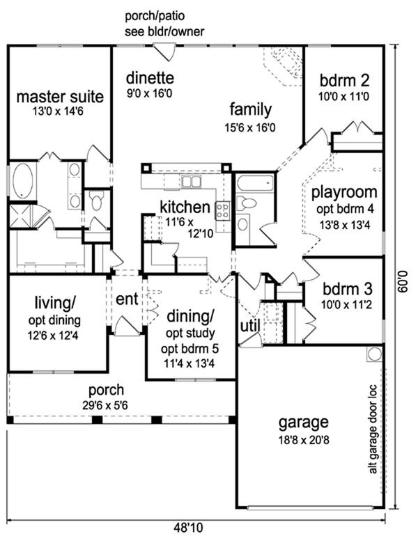 Country Floor Plan - Main Floor Plan #84-497