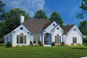 European Exterior - Front Elevation Plan #17-1038