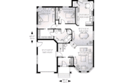European Style House Plan - 2 Beds 1 Baths 1246 Sq/Ft Plan #23-571 