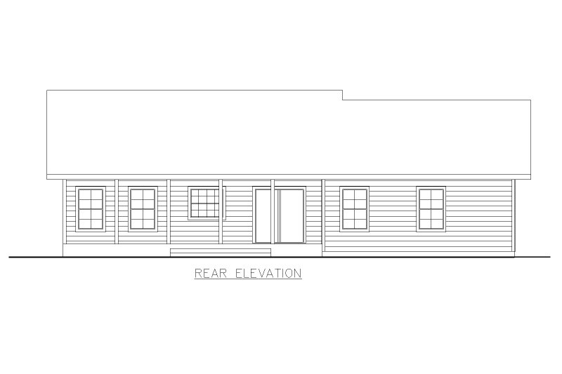 House Plan Design - Exterior - Rear Elevation for Bungalow House Plan #117-802 - 3 bed, 2 bath