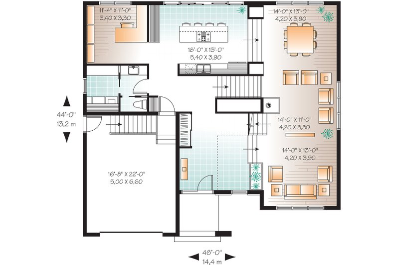 Modern Style House Plan 4 Beds 2 5 Baths 3198 Sq Ft Plan 23 2237 Houseplans Com