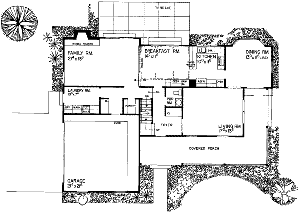 Farmhouse Floor Plan - Main Floor Plan #72-144