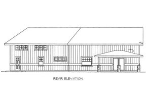 Exterior - Rear Elevation for Bungalow House Plan #117-681 - 1 bed, 1 bath