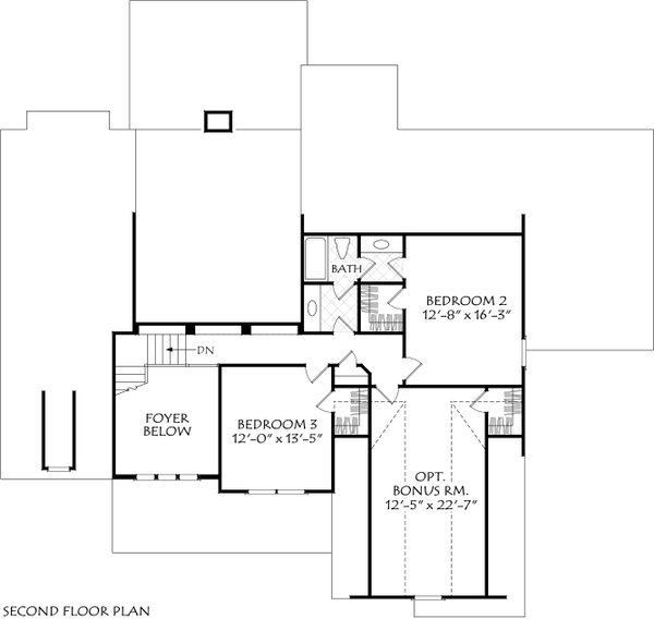 House Plan Design - Traditional Floor Plan - Upper Floor Plan #927-1039