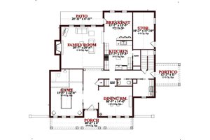 Floor Plan - Main Floor for Traditional House Plan #63-261 - 4 bed, 4.5 bath