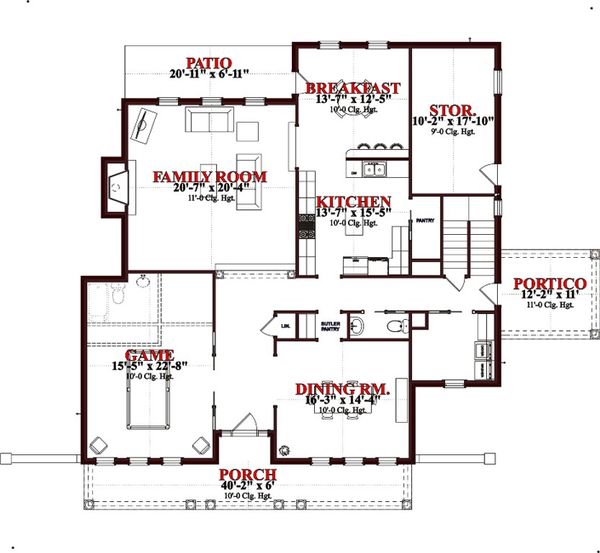 Traditional Floor Plan - Main Floor Plan #63-261