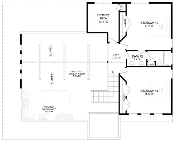 Farmhouse Floor Plan - Upper Floor Plan #932-1184