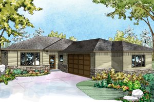 Ranch Exterior - Front Elevation Plan #124-927