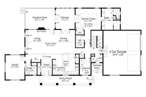 Floor Plan - Main Floor for Farmhouse House Plan #938-109 - 3 bed, 2.5 bath