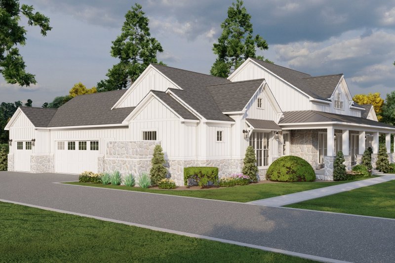 House Blueprint - Exterior - Front Elevation 4 for Farmhouse House Plan #923-404 - 3 bed, 3.5 bath