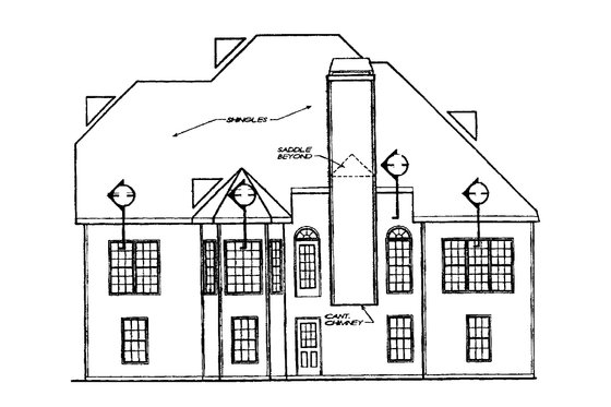 Exterior - Rear Elevation 1 for Country House Plan #927-8 - 4 bed, 3 bath
