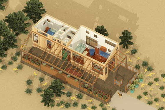 Exterior - Other Elevation for Contemporary House Plan #917-6 - 1 bed, 1 bath